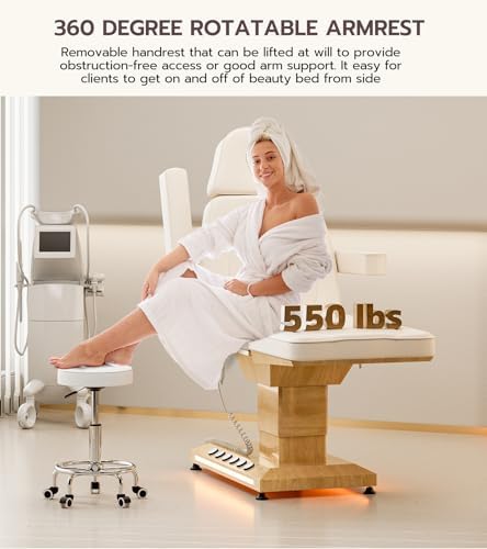 TooMiMo 3-Motor Esthetician Bed with LED — Off-White