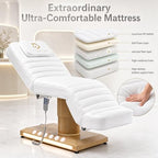 TooMiMo 3-Motor Electric Facial Bed — Memory Foam, White