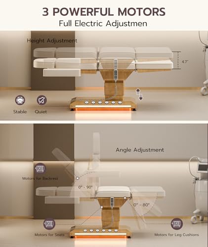 TooMiMo 3-Motor Esthetician Bed with LED — Off-White