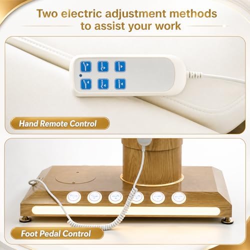 TooMiMo 3-Motor Electric Facial Bed — Memory Foam, White