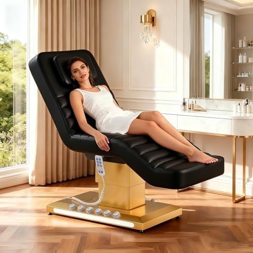 TooMiMo 3-Motor 200W Lift Facial Bed — Memory Foam, Black