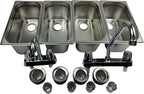 TooMiMo Drop-In 4-Compartment Stainless Sink Set