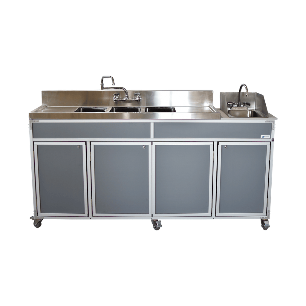 NSF Certified Portable Four Compartment Sink With Drain Boards NS-004DB
