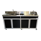 NSF Certified Portable Four Compartment Sink With Drain Boards NS-004DB