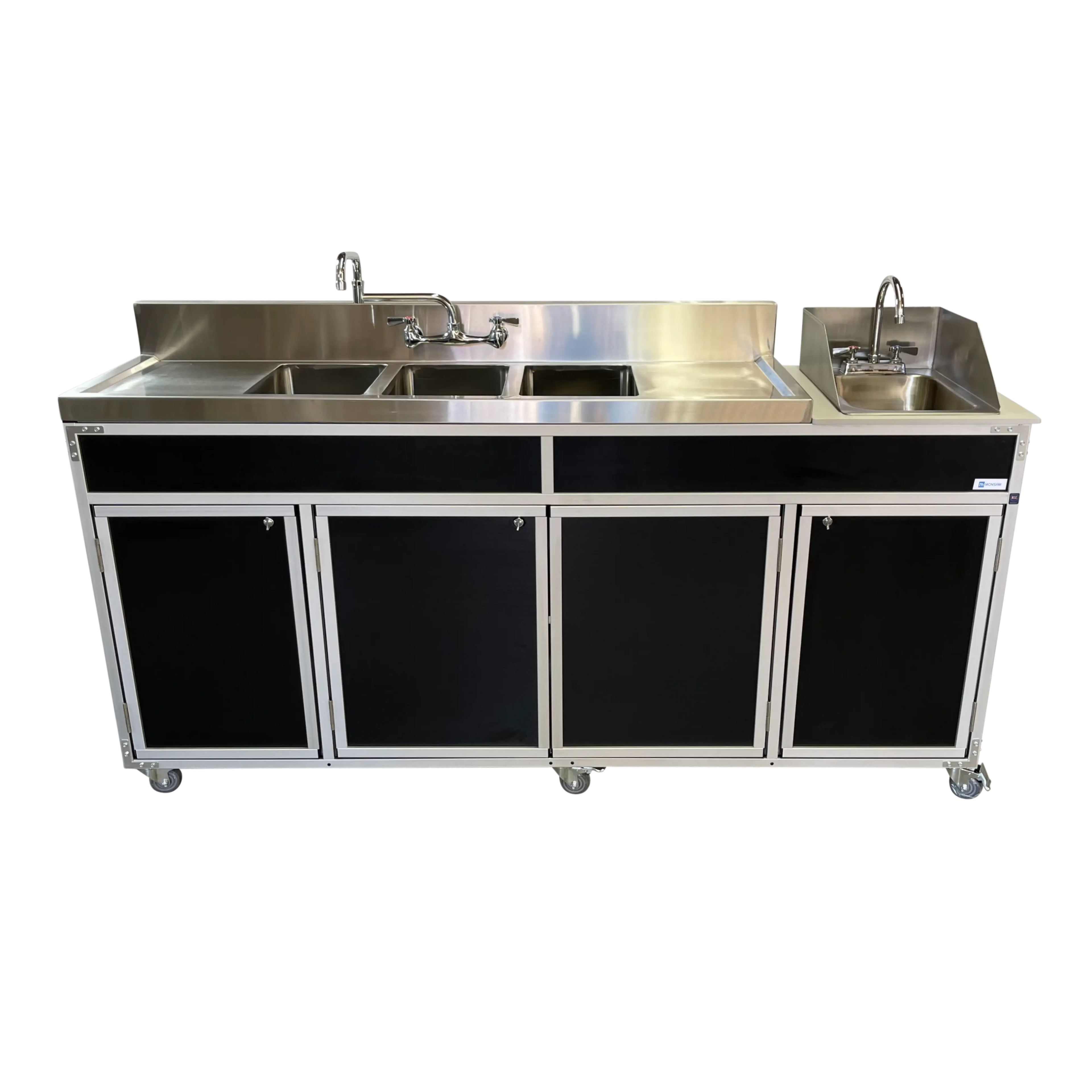 NSF Certified Portable Four Compartment Sink With Drain Boards NS-004DB