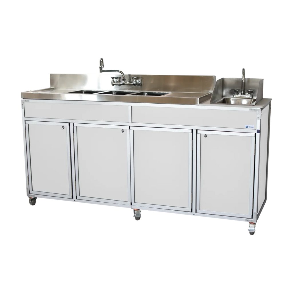 NSF Certified Portable Four Compartment Sink With Drain Boards NS-004DB