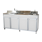NSF Certified Portable Four Compartment Sink With Drain Boards NS-004DB
