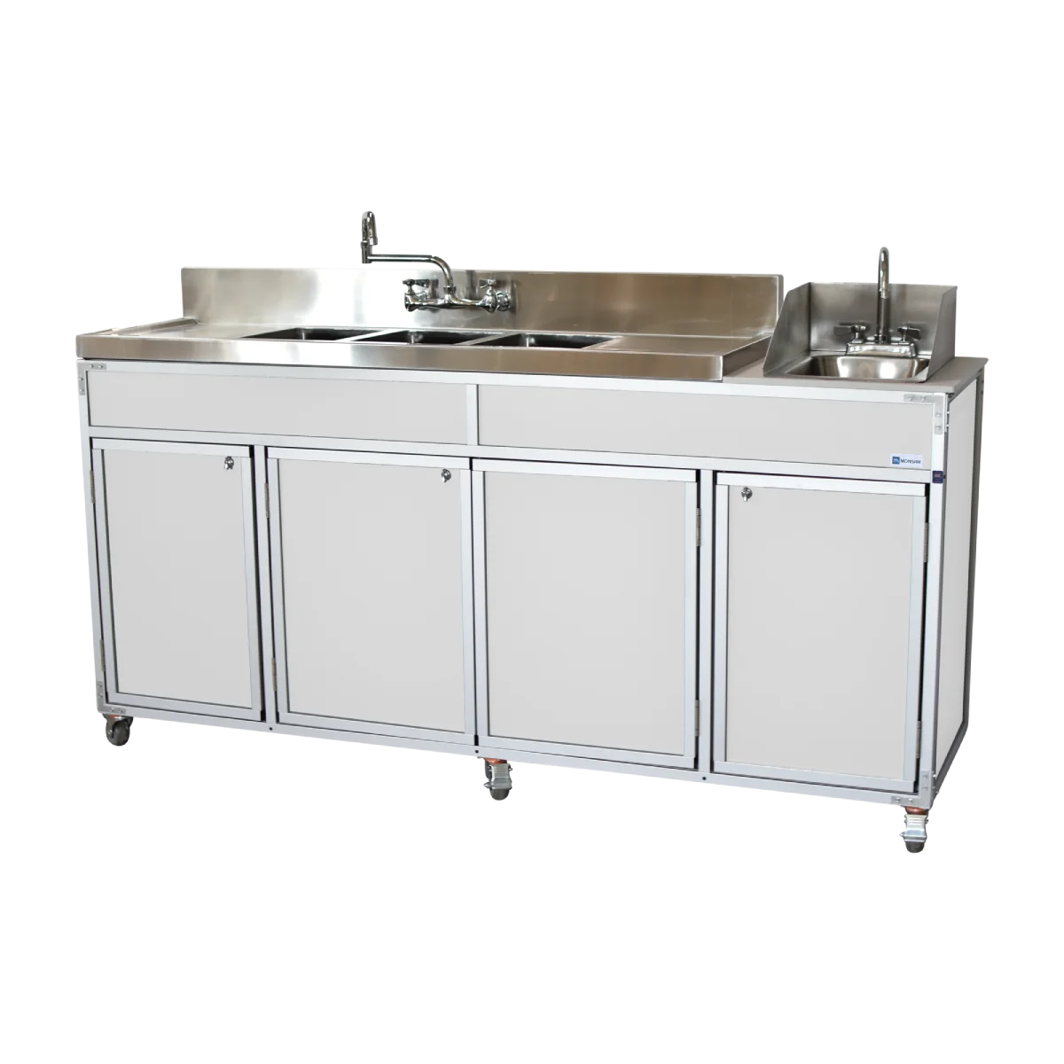 NSF Certified Portable Four Compartment Sink With Drain Boards NS-004DB