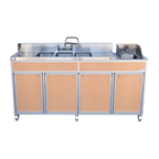 NSF Certified Portable Four Compartment Sink With Drain Boards NS-004DB