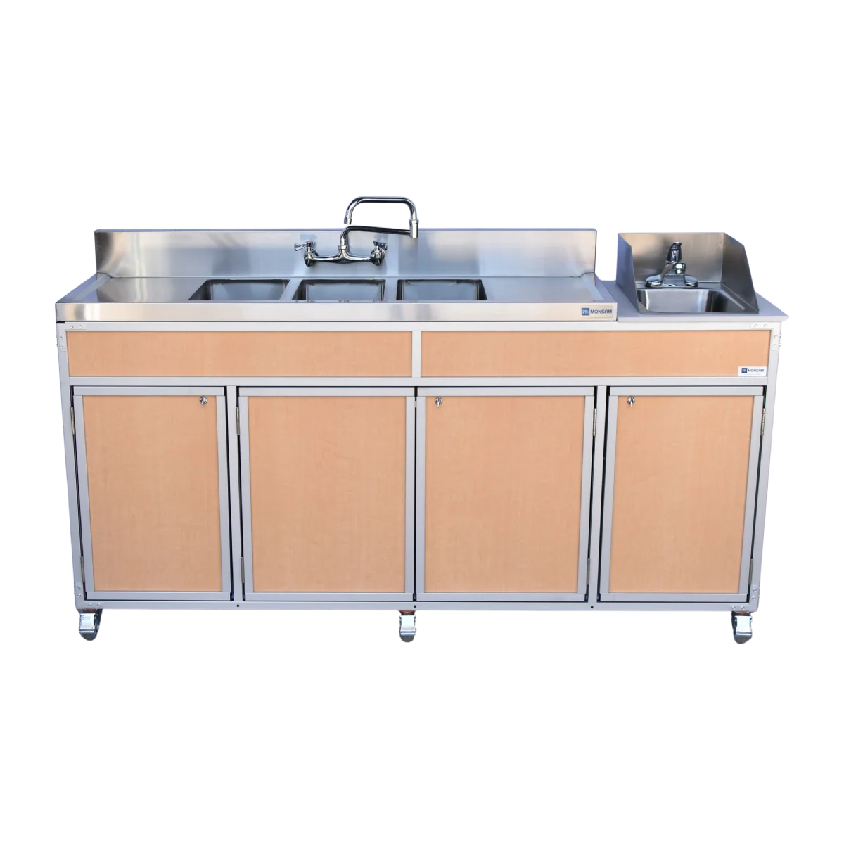 NSF Certified Portable Four Compartment Sink With Drain Boards NS-004DB