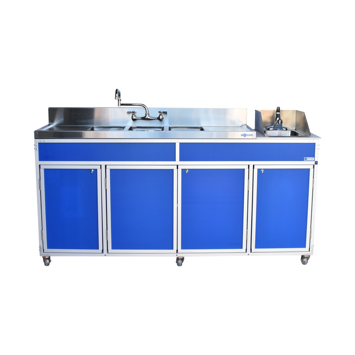 NSF Certified Portable Four Compartment Sink With Drain Boards NS-004DB
