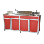NSF Certified Portable Four Compartment Sink With Drain Boards NS-004DB