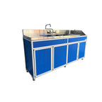 NSF Certified Portable Four Compartment Sink With Drain Boards NS-004DB