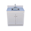 Self Contained Portable Sink – GRAY Wood Cabinet PSW-007M-G