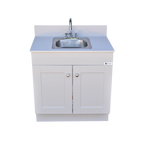 Self Contained Portable Sink – GRAY Wood Cabinet PSW-007M-G