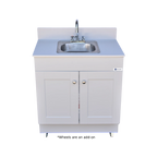 Self Contained Portable Sink – GRAY Wood Cabinet PSW-007M-G