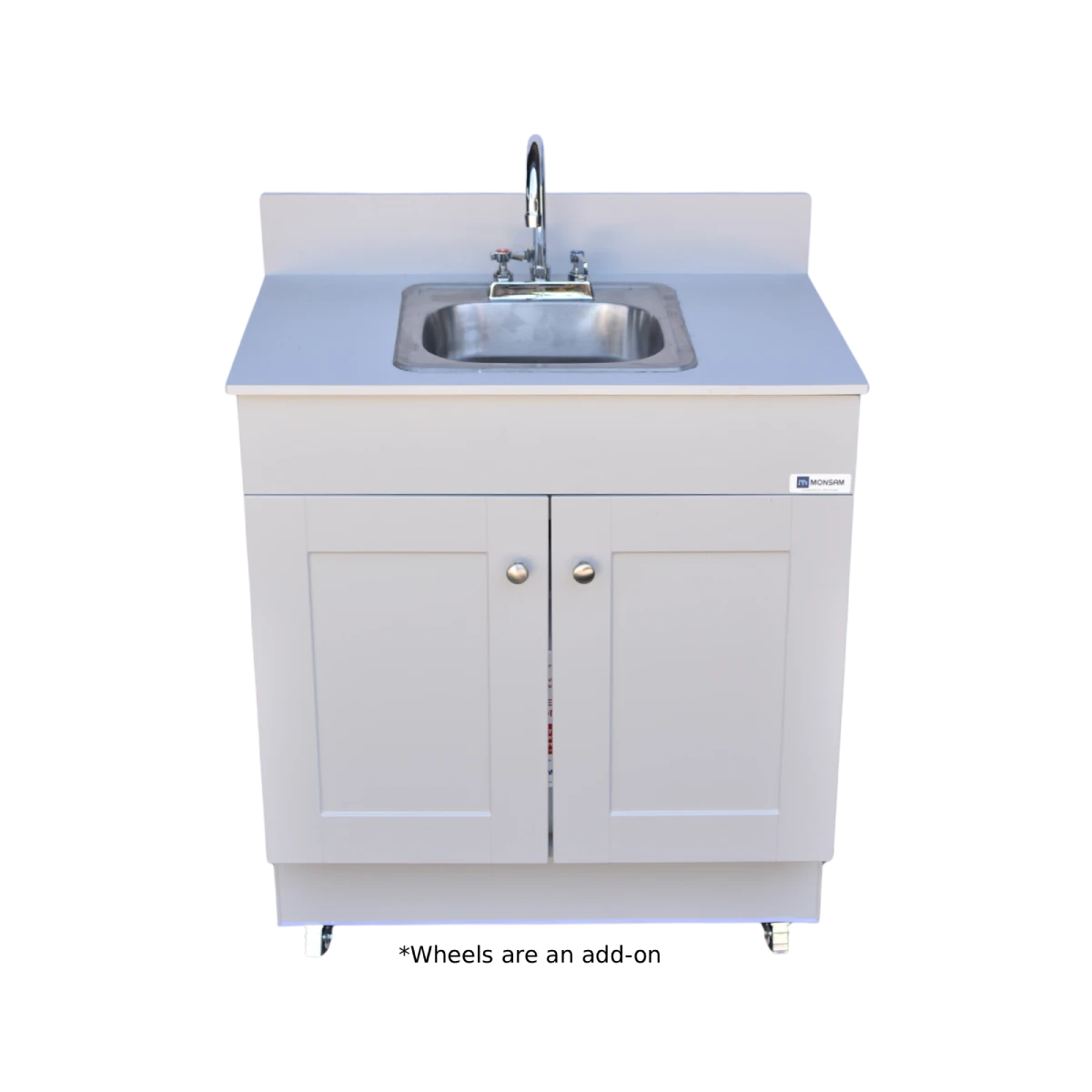 Self Contained Portable Sink – GRAY Wood Cabinet PSW-007M-G