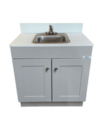 Self Contained Portable Sink – GRAY Wood Cabinet PSW-007M-G