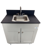 Self Contained Portable Sink – GRAY Wood Cabinet PSW-007M-G