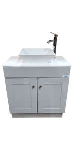 Self Contained Portable Sink – GRAY Wood Cabinet PSW-007M-G