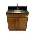 Self Contained Portable Sink – MAPLE Wood Cabinet PSW-007M-M
