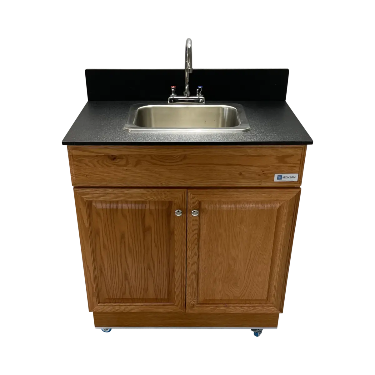 Self Contained Portable Sink – MAPLE Wood Cabinet PSW-007M-M
