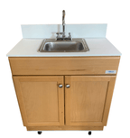 Self Contained Portable Sink – MAPLE Wood Cabinet PSW-007M-M