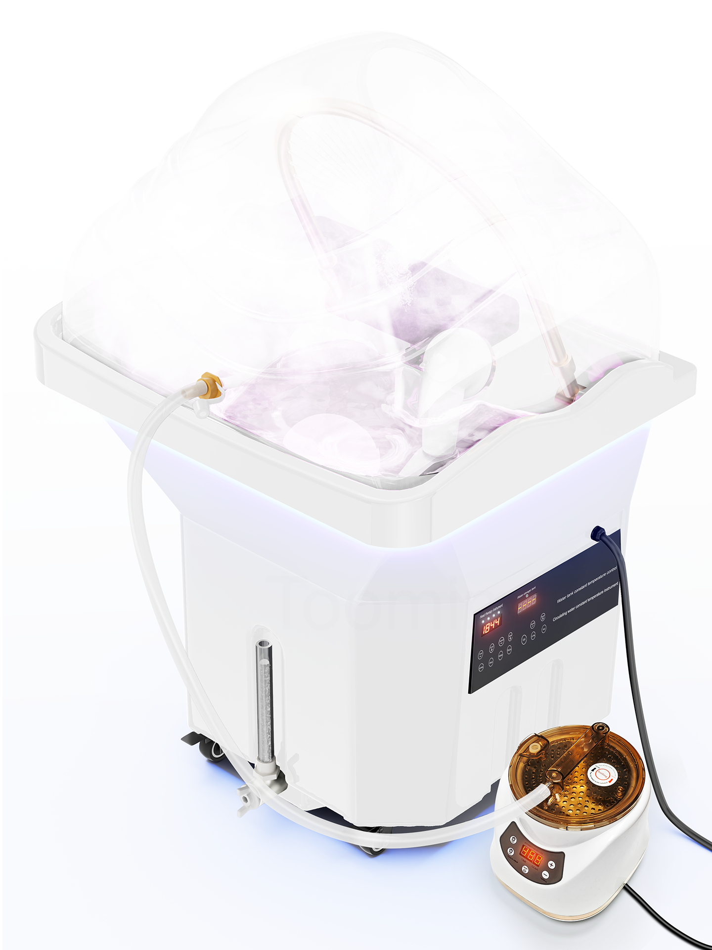 TooMiMo Flow with steam dome cover and water heater accessory