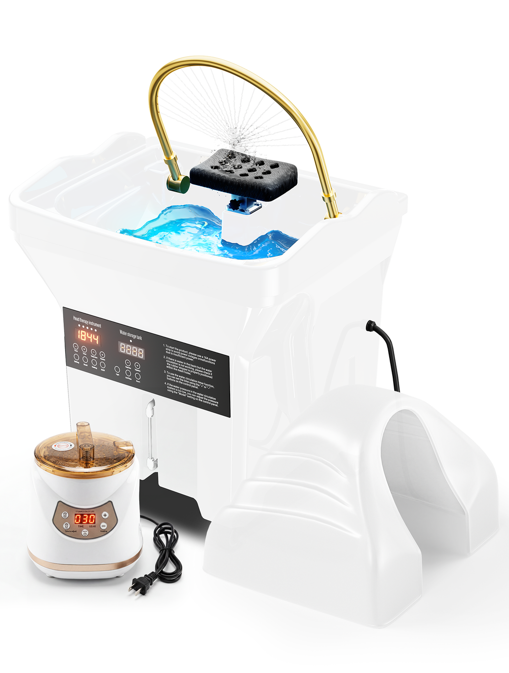 TooMiMo Pro head spa station with optional steam / facial fumigation unit